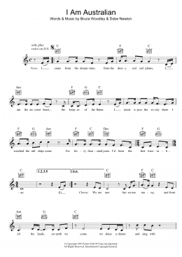 page one of I Am Australian (Lead Sheet / Fake Book)