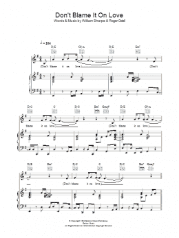 page one of Don't Blame It On Love (Piano, Vocal & Guitar Chords)