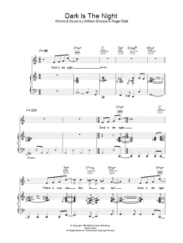 page one of Dark Is The Night (Piano, Vocal & Guitar Chords)