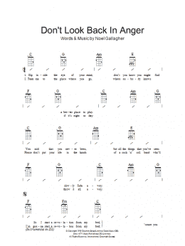 page one of Don't Look Back In Anger (Ukulele Chords/Lyrics)