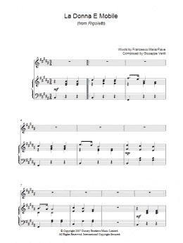 page one of La Donna e Mobile (Piano, Vocal & Guitar Chords)