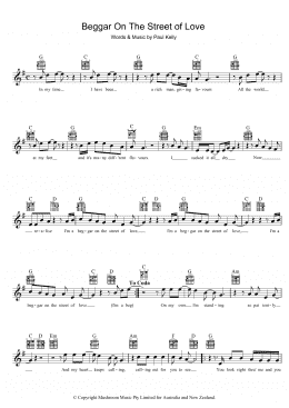 page one of Beggar On The Street Of Love (Lead Sheet / Fake Book)