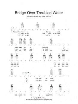 page one of Bridge Over Troubled Water (Ukulele Chords/Lyrics)