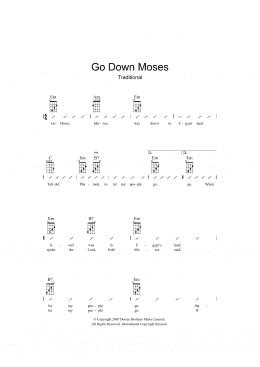 page one of Go Down Moses (Ukulele Chords/Lyrics)