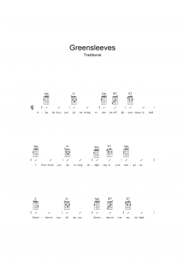 page one of Greensleeves (Ukulele Chords/Lyrics)