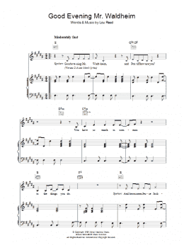 page one of Good Evening Mr. Waldheim (Piano, Vocal & Guitar Chords)