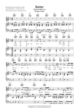 page one of Better (Piano, Vocal & Guitar Chords)