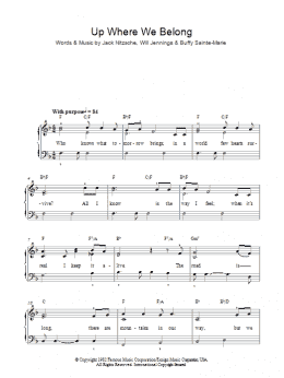 page one of Up Where We Belong (Easy Piano)