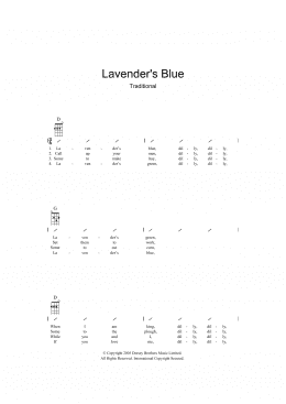 page one of Lavender's Blue (Ukulele Chords/Lyrics)