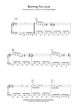 page one of Burning For Love (Piano, Vocal & Guitar Chords)