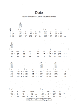 page one of (I Wish I Was In) Dixie (Guitar Chords/Lyrics)