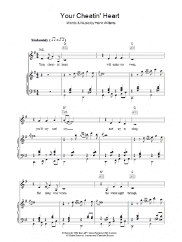 page one of Your Cheatin' Heart (Piano, Vocal & Guitar Chords)