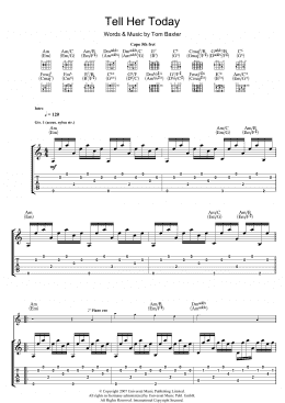 page one of Tell Her Today (Guitar Tab)