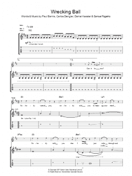 page one of Wrecking Ball (Guitar Tab)