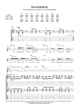 page one of Summertime (Guitar Tab)