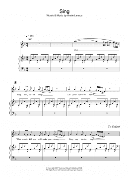 page one of Sing (Piano, Vocal & Guitar Chords)