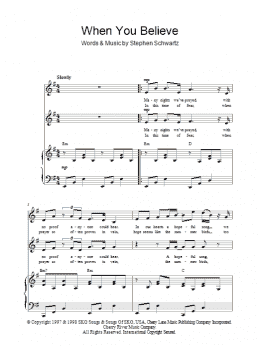 page one of When You Believe (2-Part Choir)