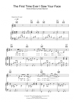 page one of The First Time Ever I Saw Your Face (Piano, Vocal & Guitar Chords)