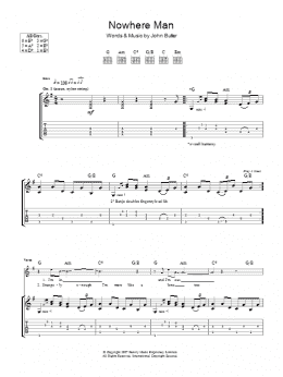 page one of Nowhere Man (Guitar Tab)