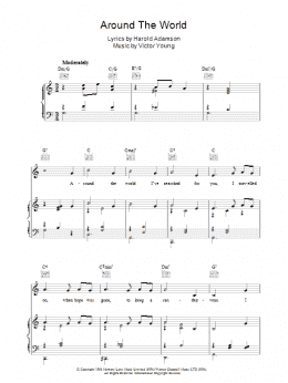 page one of Around The World (Piano, Vocal & Guitar Chords)