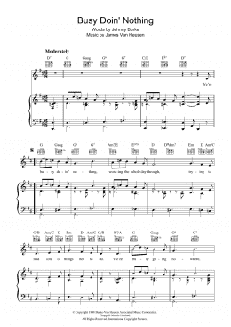 page one of Busy Doing Nothing (Piano, Vocal & Guitar Chords)