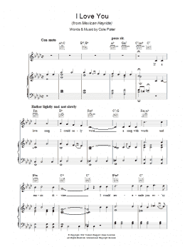 page one of I Love You (Piano, Vocal & Guitar Chords)