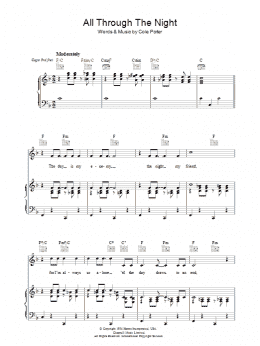 page one of All Through The Night (Piano, Vocal & Guitar Chords)