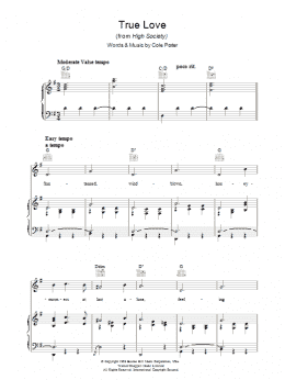 page one of True Love (from High Society) (Piano, Vocal & Guitar Chords)