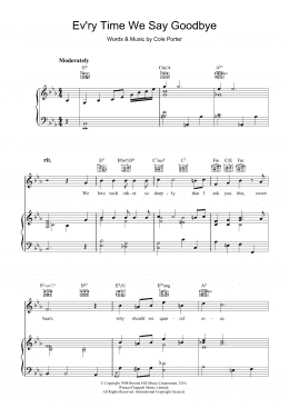 page one of Ev'ry Time We Say Goodbye (Piano, Vocal & Guitar Chords)