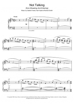 page one of Not Talking (from Breaking And Entering) (Piano Solo)