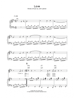 page one of Love (Piano, Vocal & Guitar Chords)