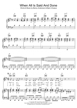 page one of When All Is Said And Done (Piano, Vocal & Guitar Chords)