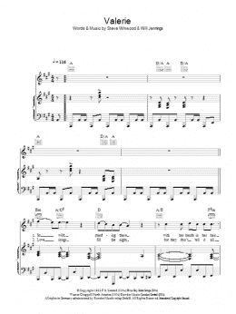 page one of Valerie (Piano, Vocal & Guitar Chords)