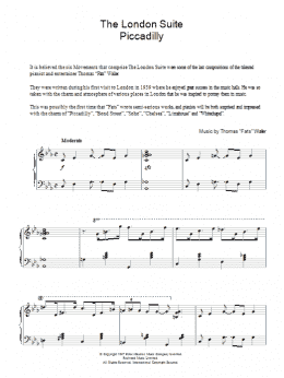 page one of Piccadilly (from The London Suite) (Piano Solo)