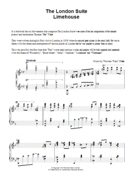 page one of Limehouse (from The London Suite) (Piano Solo)