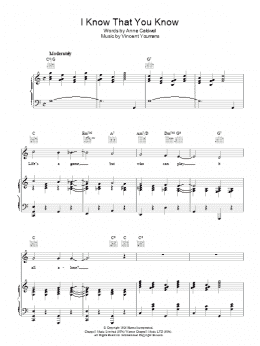 page one of I Know That You Know (Piano, Vocal & Guitar Chords)