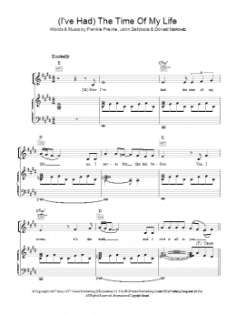 page one of (I've Had) The Time Of My Life (Piano, Vocal & Guitar Chords)