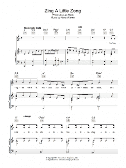 page one of Zing A Little Zong (Piano, Vocal & Guitar Chords)