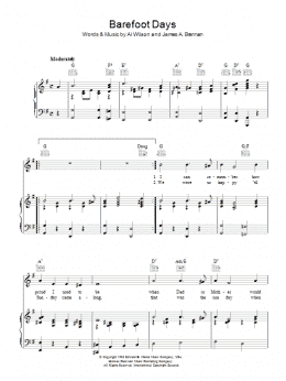 page one of Barefoot Days (Piano, Vocal & Guitar Chords)