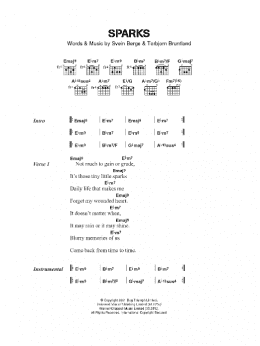 page one of Sparks (Guitar Chords/Lyrics)