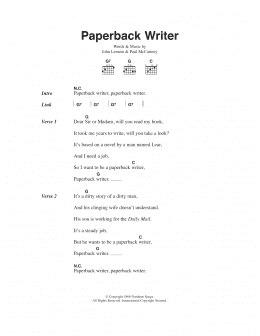 page one of Paperback Writer (Guitar Chords/Lyrics)