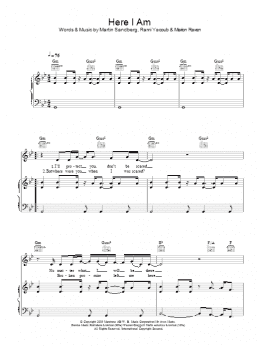 page one of Here I Am (Piano, Vocal & Guitar Chords)