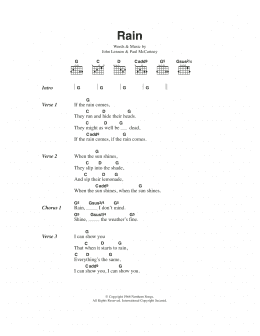 page one of Rain (Guitar Chords/Lyrics)