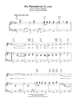 page one of My Resistance Is Low (Piano, Vocal & Guitar Chords)