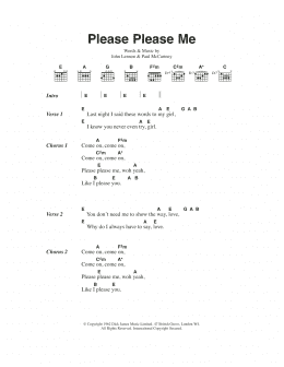 page one of Please Please Me (Guitar Chords/Lyrics)