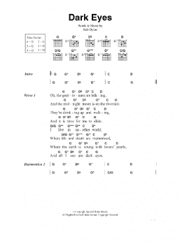 page one of Dark Eyes (Guitar Chords/Lyrics)