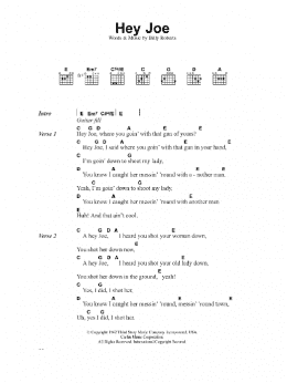 page one of Hey Joe (Guitar Chords/Lyrics)