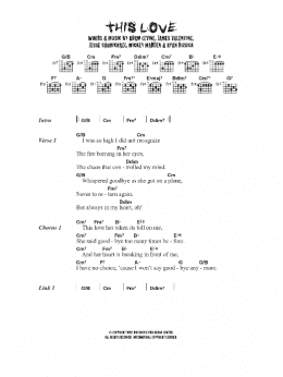 page one of This Love (Guitar Chords/Lyrics)