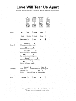 page one of Love Will Tear Us Apart (Guitar Chords/Lyrics)