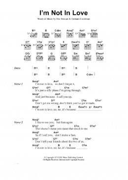 page one of I'm Not In Love (Guitar Chords/Lyrics)